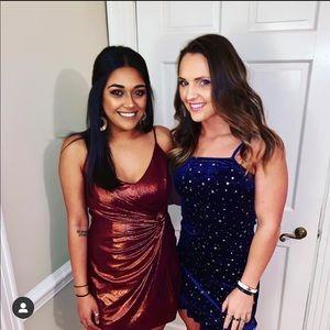 Wild Honey crushed velvet mini cocktail dress
